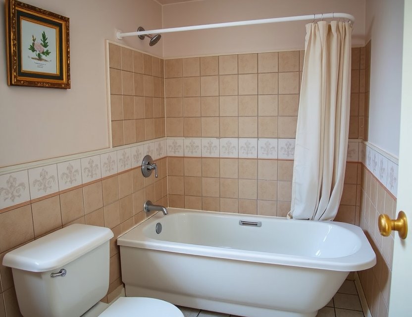 Before: Old-fashioned bathroom needing renovation